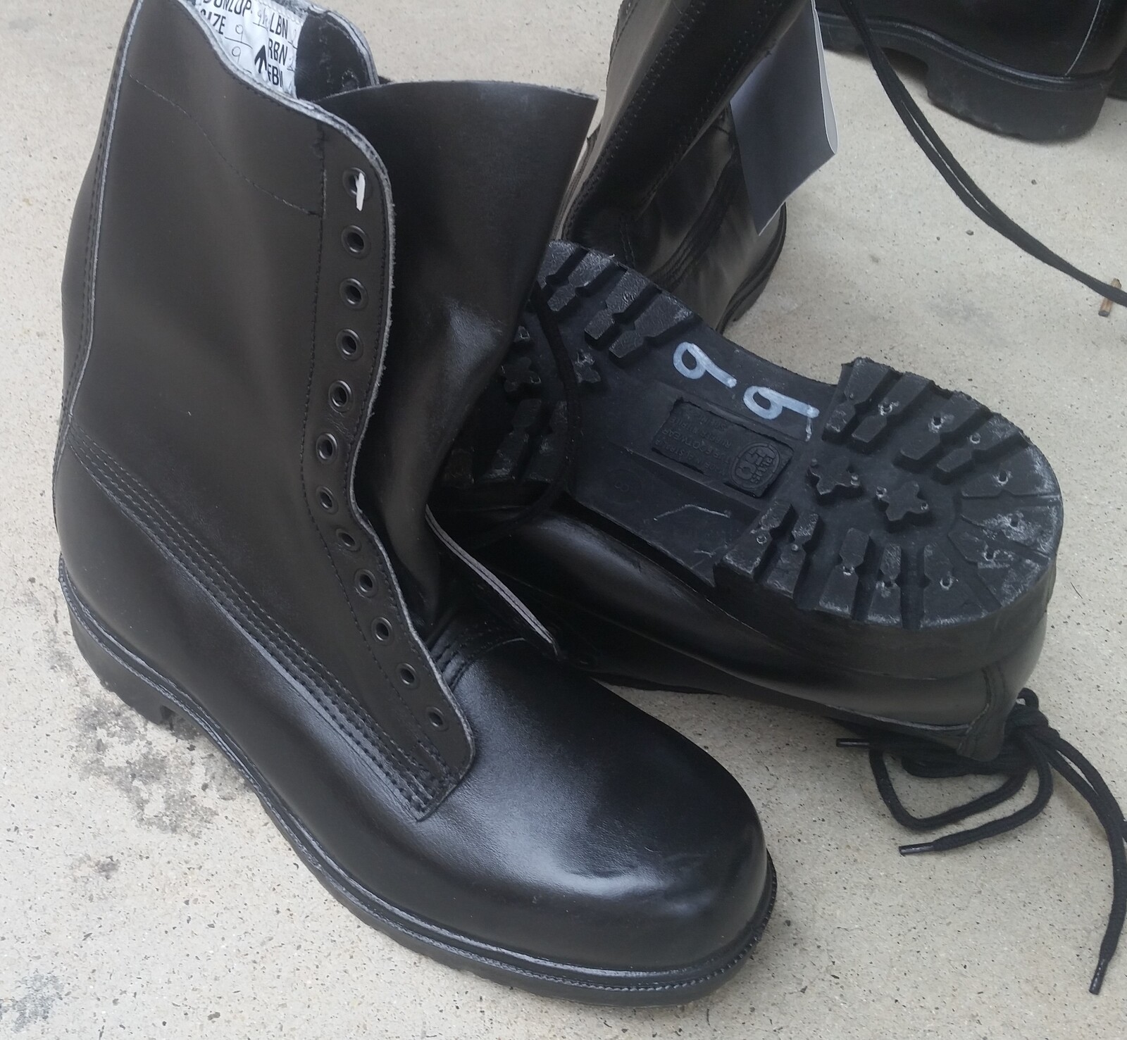 EX-ADF G.P. BOOTS BLACK LEATHER NEW