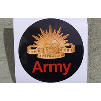 LARGE ROUND MILITARY STICKER - RISING SUN ARMY 90mm