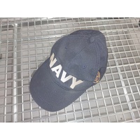 ROYAL AUSTRALIAN NAVY BASE BALL CAP - NAVY used with oil stains on lettering