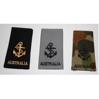 CURRENT ISSUE RAN CLOTH RANK SLIDES - LEADING SEAMAN SOFT BLACK PAIR