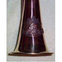 BRASS BUGLE - REPRODUCTION COMMONWEALTH PATTERN WITH RISING SUN BADGE