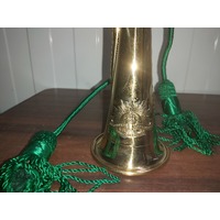 BRASS BUGLE - REPRODUCTION WITH ARTILLERY BADGE & LANYARD