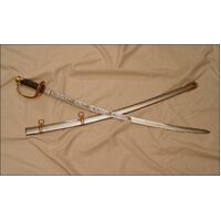 U.S. ARMY FOOT OFFICERS SWORD - INSCRIBED BLADE