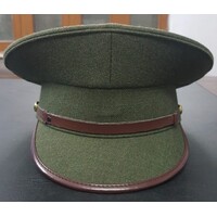 AIF SERVICE DRESS PEAK CAP 60cm with leather trim & rising sun badge