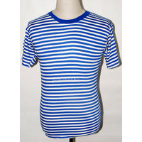 CHINESE NAVY PLA STRIPED SHIRT SHORT SLEEVE SIZE XL 107cm